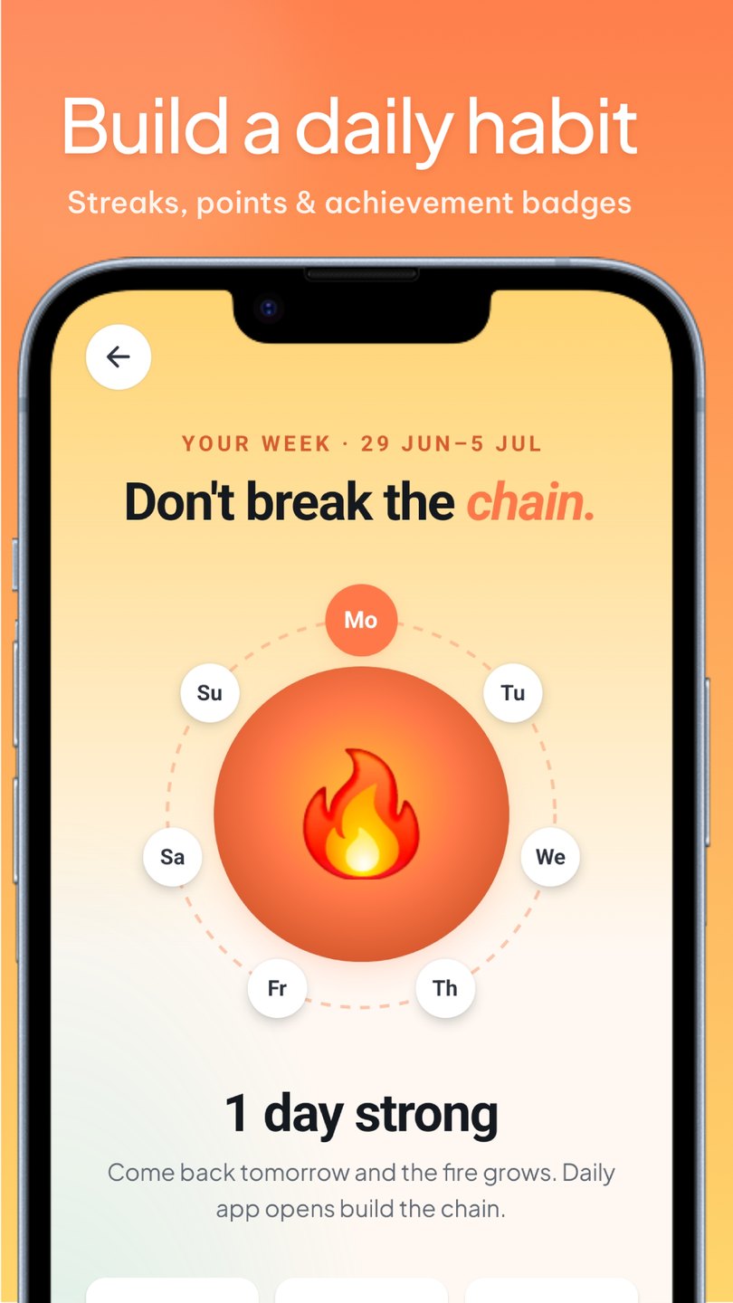 Streak and achievement badges