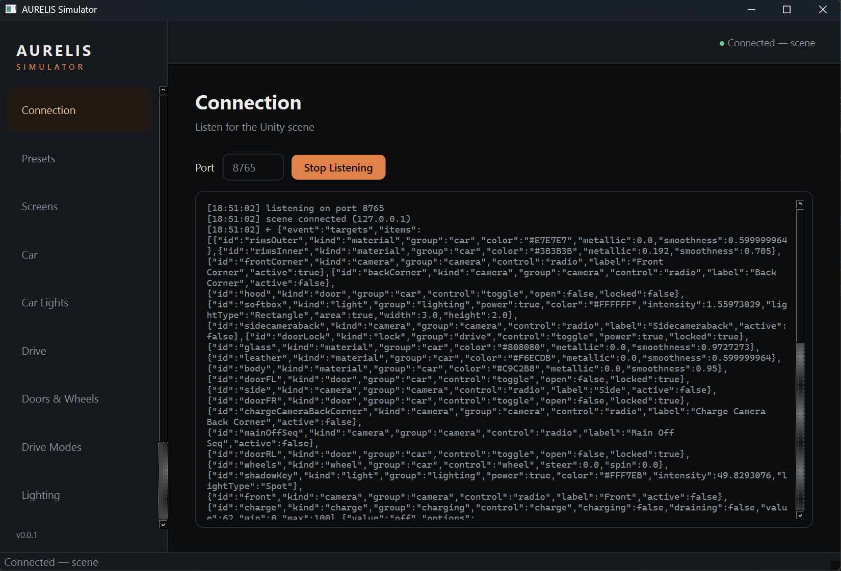Connection tab