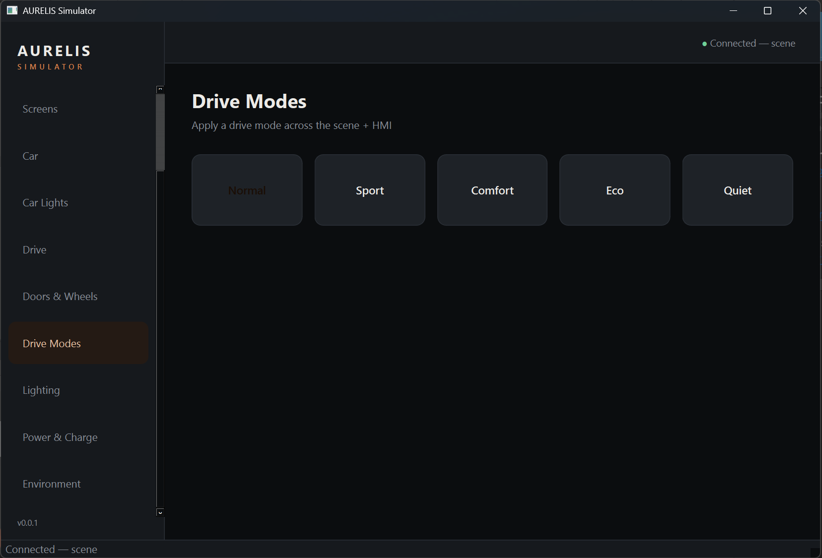 Drive Modes tab